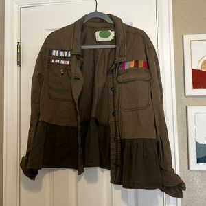 Anthropologie peplum army jacket